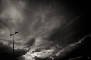 Cloudy skies